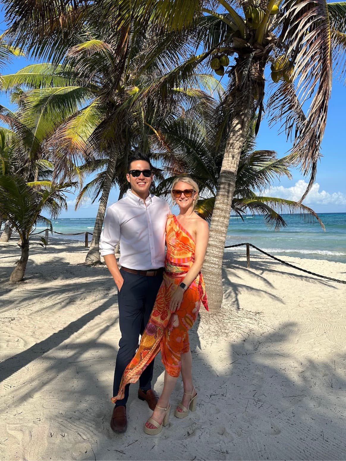 Katie and Fitz at a wedding in Mexico