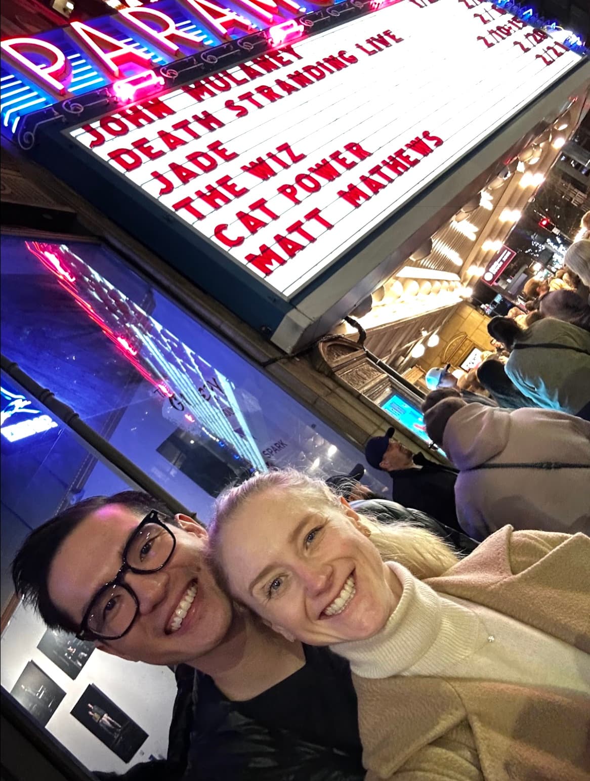 Katie and Fitz at a show at the Paramount